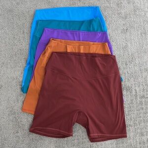 Sunzel No Front Seam High Waist Biker Shorts - set of 5 EUC. Size Large